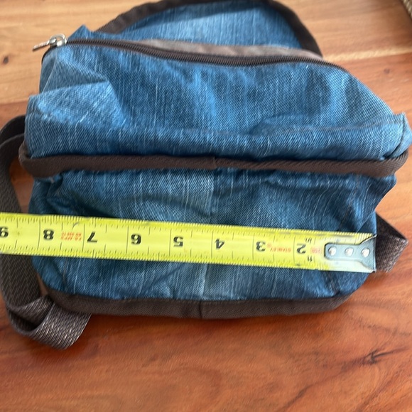 LeSportSac Like New Mini Denim print Backpack with brown accents - Picture 5 of 10